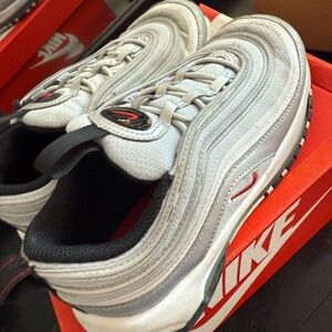 Nike Air Max 97 Metallic Silver with Red Accents